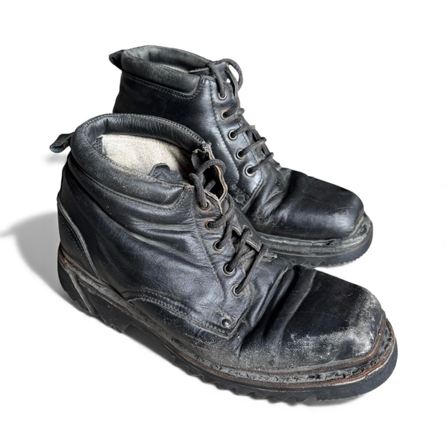 GHETE MILITARE DIN PIELE - VANATORI DE MUNTE - SURPLUS MILITAR ARMATA ROMANA - NEGRE - UZATE