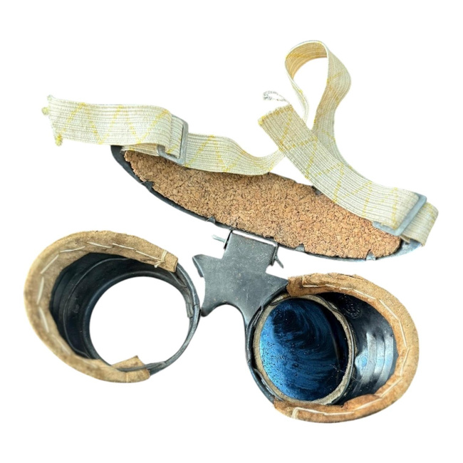 Ochelari de sudura din aluminiu - Model G249 - Industria Metalurgica RSR - Surplus Militar Armata Romana - Negri - Cu defect/Uzati