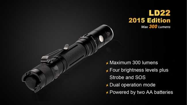 Flashlight Fenix LD22, water resistant
