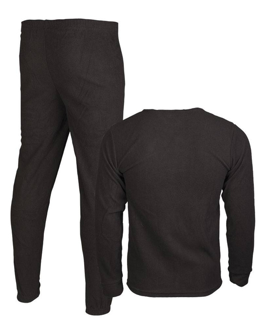 FLEECE UNDERWEAR SET WITH ROUND NECK - Mil-Tec - BLACK
