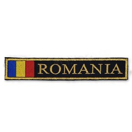 Ecuson Romania cu Drapel , fir metalic auriu