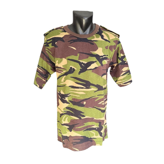 Tricou militar cu guler la baza gatului si epoleti - Surplus Militar Armata Romana - Camuflaj Mozaic de Padure - Ca Nou