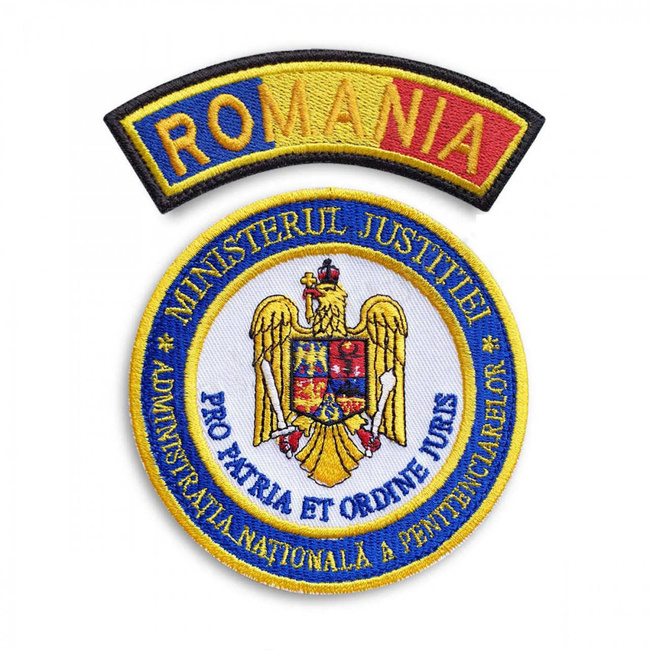 Emblemă manecă personal penitenciar ANP cu tricolor și tip de aplicare Velcro (cu scai)
