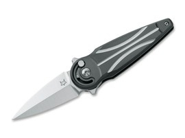CUTIT DE BUZUNAR - "SATURN TITANIUM" - Fox Knives® - NEGRU - LAMĂ NEACOPERITĂ