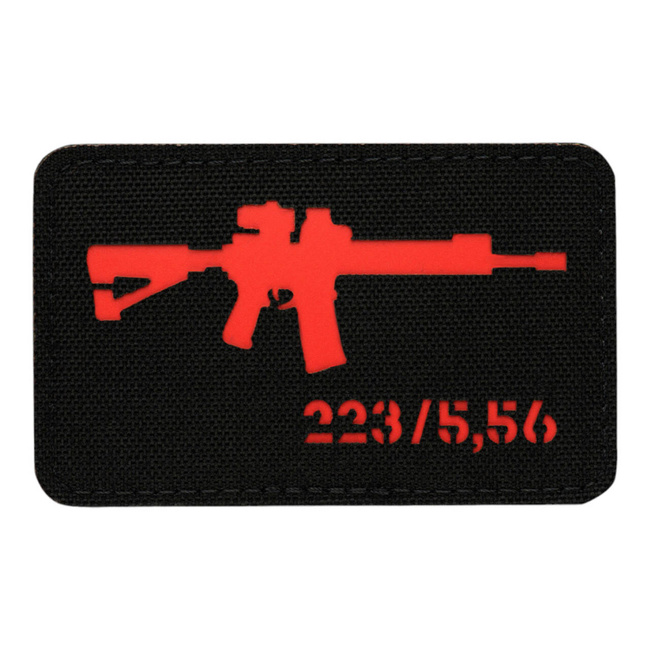 PATCH AR-15 223/5.56 LASER CUT - NEGRU/ROSU - M-TAC