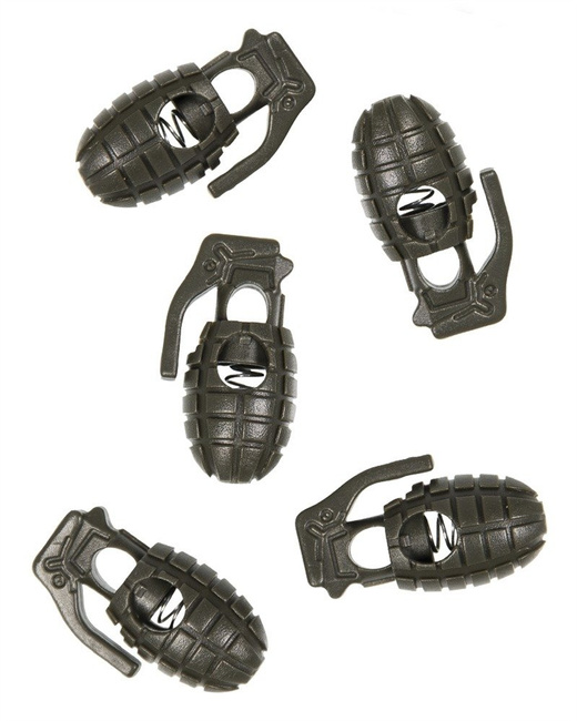 CORD STOPPER WITH METAL SPRING - "PINEAPPLE" - SET OF 10 PIECES - Mil-Tec® - OD