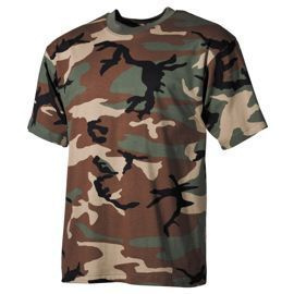 SHORT SLEEVE T-SHIRT - AMERICAN ARMY STYLE - MFH® - WOODLAND CAMOUFLAGE