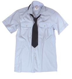 GERMAN SERVICE SHIRT - SHORT SLEEVE - BLUE - MILITARY SURPLUS - USED
