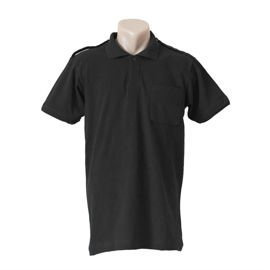 Tricou polo negru cu maneca scurta, buzunar si epoleti pentru PENITENCIAR, JANDARMERIE