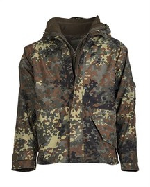 JACHETA PENTRU VREME PLOIOASA, CU CAPTUSEALA DIN FLEECE - CAMUFLAJ FLECKTARN - MIL-TEC