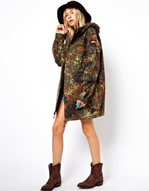 Jacheta Parka - Surplus militar armata Germaniei (Bundeswehr) - Camuflaj Flecktarn - Uzata 