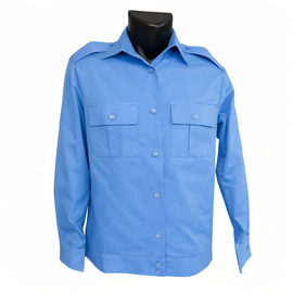 CADRES SHIRT WITH POCKETS, EPAULETTES AND HEM BAND - MEN - BLUE