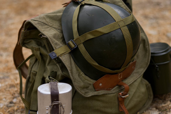 Ranita militara din panza - Armata Romana (Razboiul rece) - produs rar vintage - Verde OD - Ca noua