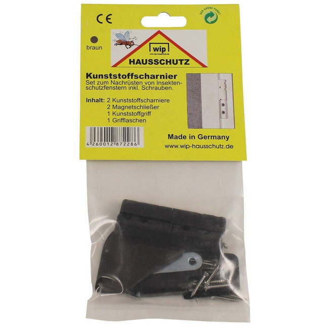 Balama din plastic, "Wip", pentru ferestre cu plasă pentru insecte, maro