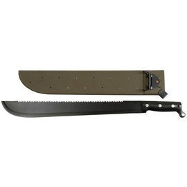 "Camping" Machete, knife, olive, plastic cover, with sawtooth