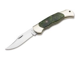 BOY SCOUT CURLY BIRCH GREEN POCKET KNIFE - BOKER