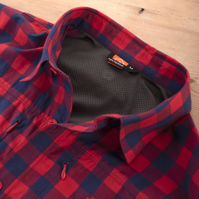 LONG SLEEVE SHIRT - "QT TACTICAL" - PENTAGON® - RED CHECKS