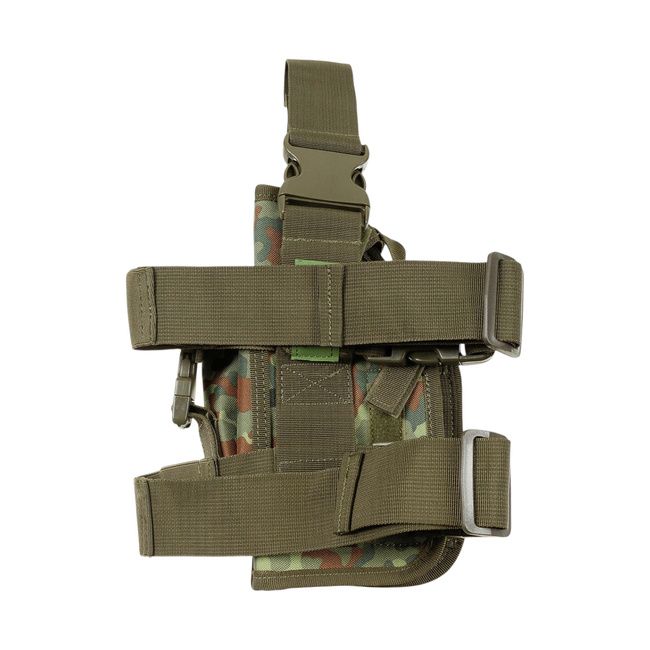 Holster tactic de picior dreapta - ajustabil cu sistem Molle - Camuflaj Flecktarn
