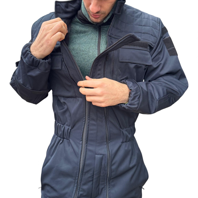 Combinezon Softshell De Iarna Pentru Jandarmi - Cu Ecuson JANDARMERIA si Emblema Tricolor - Bleumarin - Lecter Tactical