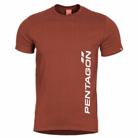 Tricou maneca scurta PENTAGON VERTICAL - Rosu caramiziu