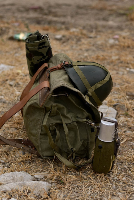 Ranita militara din panza - Armata Romana (Razboiul rece) - produs rar vintage - Verde OD - Ca noua