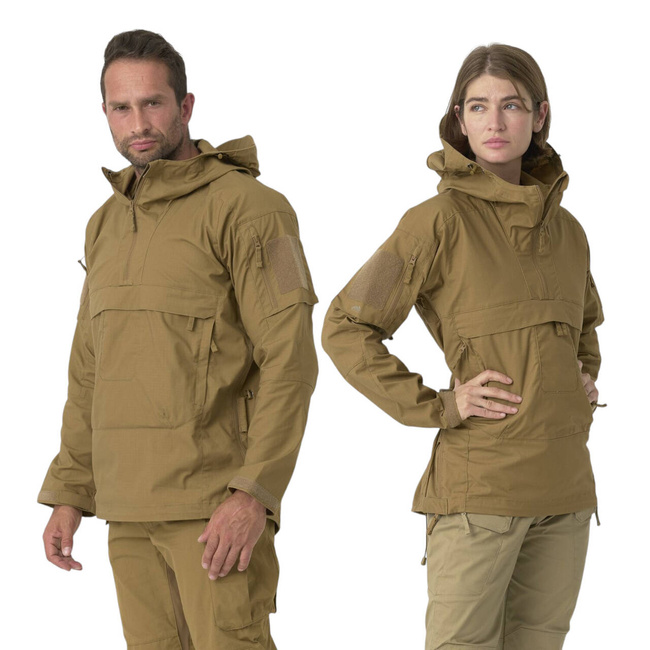 Unisex Tracer Anorak Jacket - Polycotton Stretch Ripstop - RAL 7013 Green - Helikon Tex