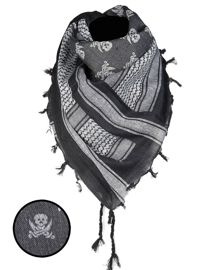 Shemagh scarf - white/black skull