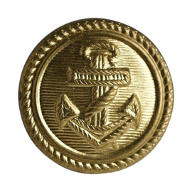 Nasture Metalic Uniforma Marina - Fortele Navale - 16 mm - Model Ancora - Auriu - Ca Nou