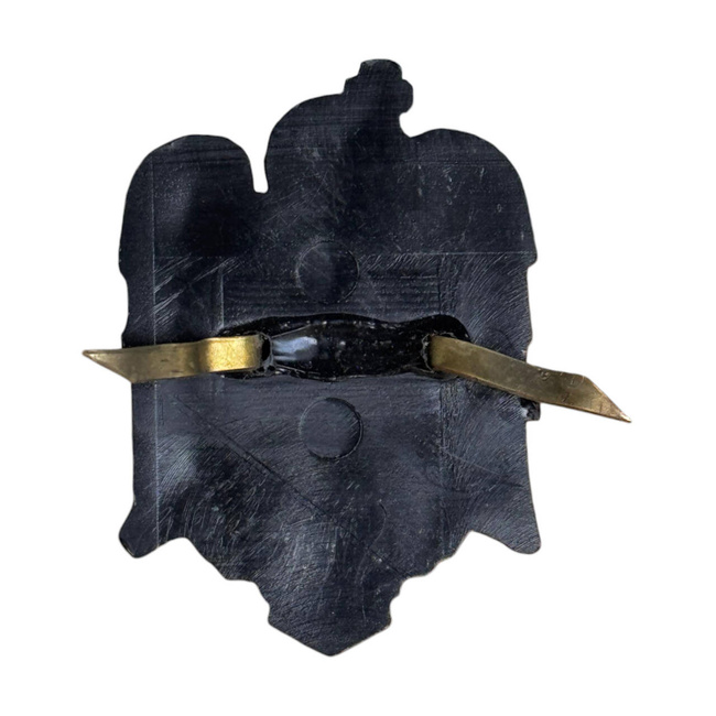 INSIGNA, EMBLEMA, CUC CAPELA - STEMA ROMANIEI - ABSOLVENT ACADEMIA TEHNICA MILITARA - SURPLUS MILITAR ARMATA ROMANA - NEAGRA - IN STARE BUNA