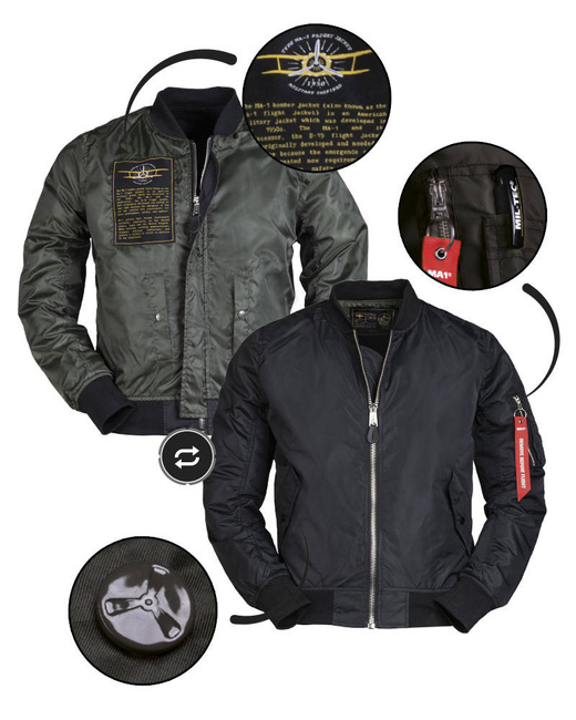 US SUMMER FLIGHT JACKET - MA1 - Mil-Tec - BLACK