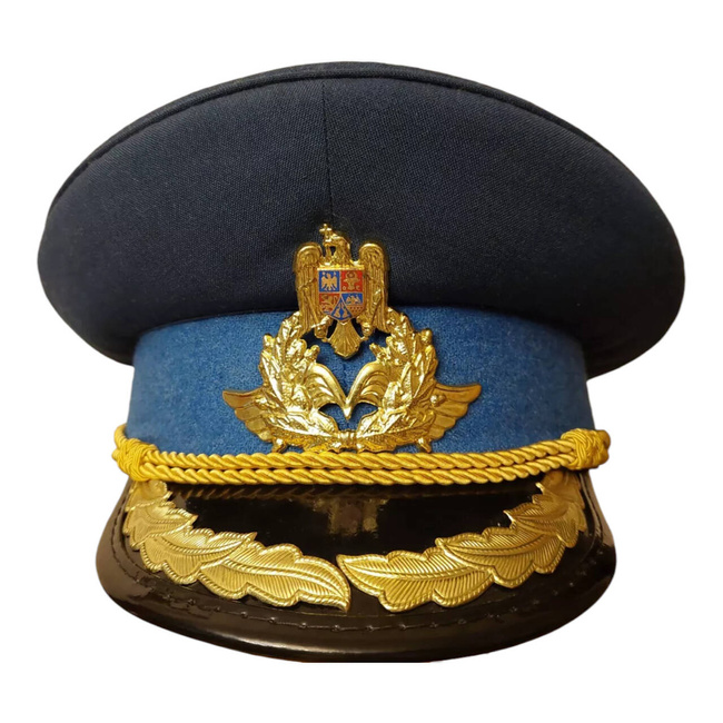 COIFURA CASCHETA - OFITER SUPERIOR AVIATIE, PILOT R.S.R. - SURPLUS MILITAR ARMATA ROMANA - IN STARE BUNA