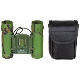 FOLDABLE BINOCULAR - 8 x 21 - RUBY LENSES - MFH® - WOODLAND