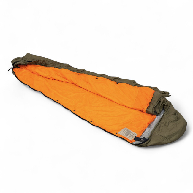 Summer Sleeping Bag - Olive Green/Orange - Czech Army Military Surplus - Used