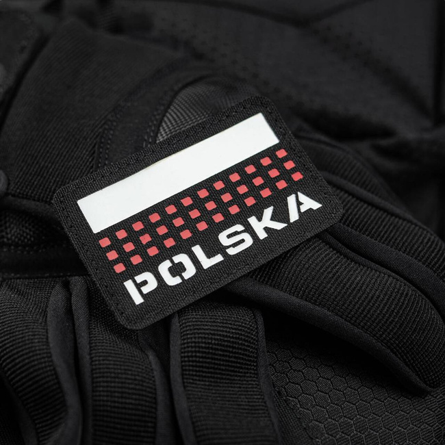 PATCH POLSKA (cu steag) - 50 x 80 mm - LASER CUT - NEGRU/ALB/ROSU - M-TAC