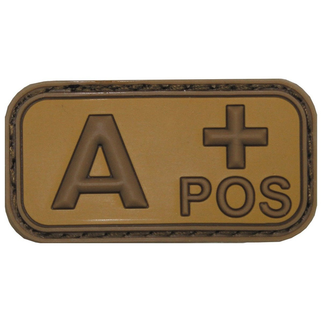 PATCH VELCRO 3D - 5 x 2,5 CM - MFH - MARO/KAKI - GRUPĂ SANGUINĂ A POS