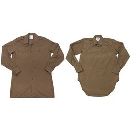 LONG SLEEVE SHIRT - KHAKI - BRITISH MILITARY SURPLUS - USED