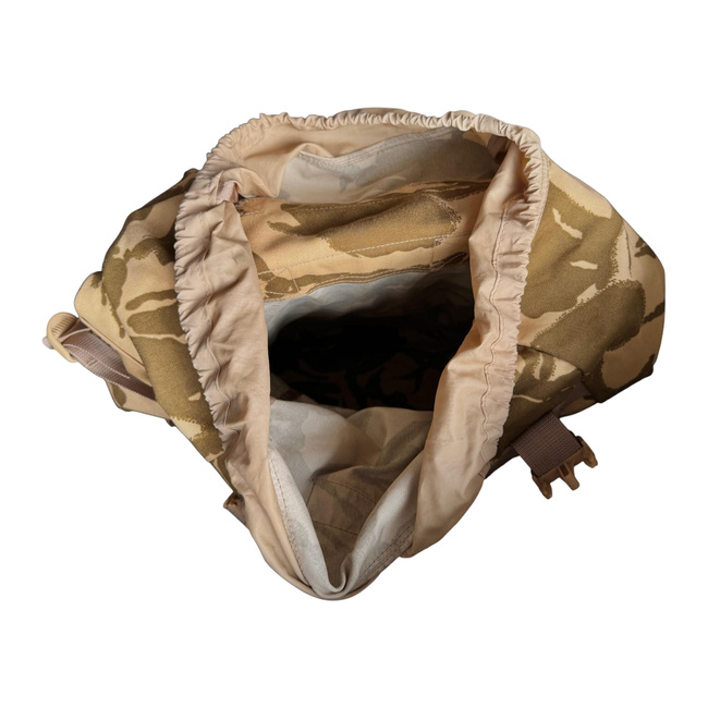 LARGE MILITARY COMBAT BACKPACK WITH POCKET, DETACHABLE OUTER POUCH - CONDOR - 90L - ROMANIAN ARMY MILITARY SURPLUS - DESERT CAMOUFLAGE - IN GOOD CONDITION