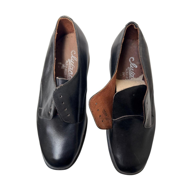 Pantofi din piele - Clujana - Surplus Militar Armata Romana - Negri - In stare buna