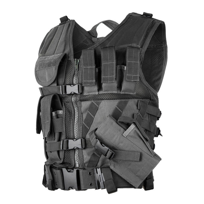 VESTA TACTICA USMC INTERVENTIE - CU PLASA SI CENTURA - Mil-Tec - NEAGRA