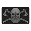 PATCH CRANIU CU BARBA 3D PVC - NEGRU/GRI - M-TAC