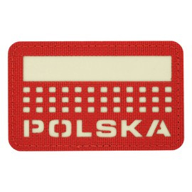 PATCH POLSKA (cu steag) - 50 x 80 mm - LASER CUT - ROSU/GID - M-TAC