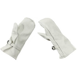 SWEDISH LEATHER MITTENS - WHITE - LIKE NEW