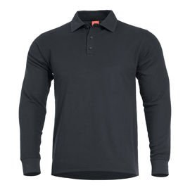 BLUZĂ POLO CU MÂNECĂ LUNGĂ - "ANIKETOS" - PENTAGON® - NEAGRĂ