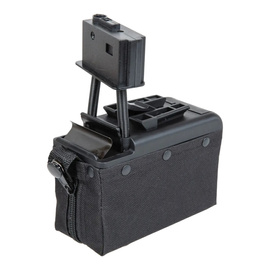 Incarcator electric pentru 2000 BBs pentru replici tip M249 – Negru - A&K