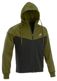 ZIPPED HOODIE WITH EMBROIDERED LOGO - D.FIVE - BLACK/OD GREEN