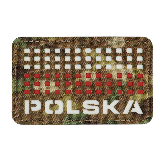 PATCH POLSKA (cu steag) - 50 x 80 mm - LASER CUT - MULTICAM/ALB/ROSU - M-TAC