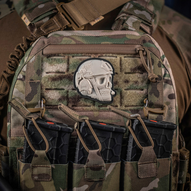 PATCH OPERATOR SKULL - 3D PVC - ALB - M-TAC