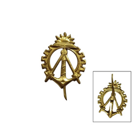 1 BUC SEMN DE ARMA PENTRU EPOLETI, GRADE MILITARE - GENIU - SURPLUS MILITAR ARMATA ROMANA - AURIU - IN STARE BUNA