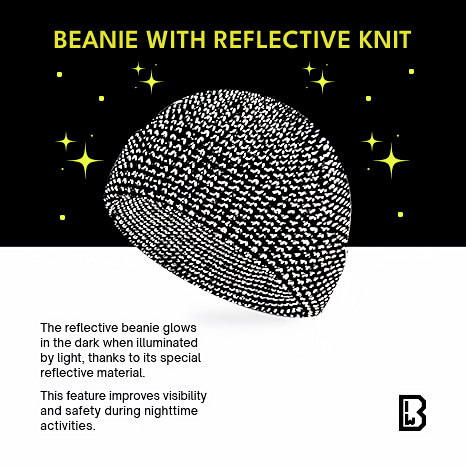 Knitted Beanie with Reflective Yarn - Heather Grey - Brandit