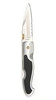 CUTIT SILVER/BLACK ONE-HAND OPENER KNIFE ´WOLF´ 3 1/2´´ HALF SERRATED BLADE